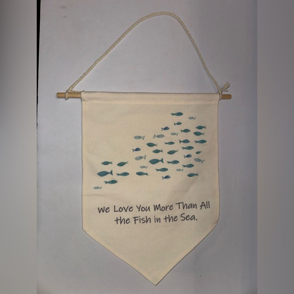 Fish theme Cream Wall Hanging banner